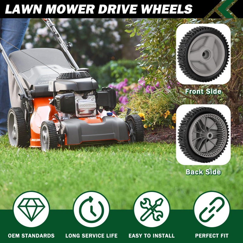 CheeMuii 532401274 Lawn Mower Wheels 2 Pcs 8"" Push Mower Front Drive Wheels Replace for 401274X460 401274 532411081 Fit for HU700F Self Propelled Lawn Mower Tractor - Image 3
